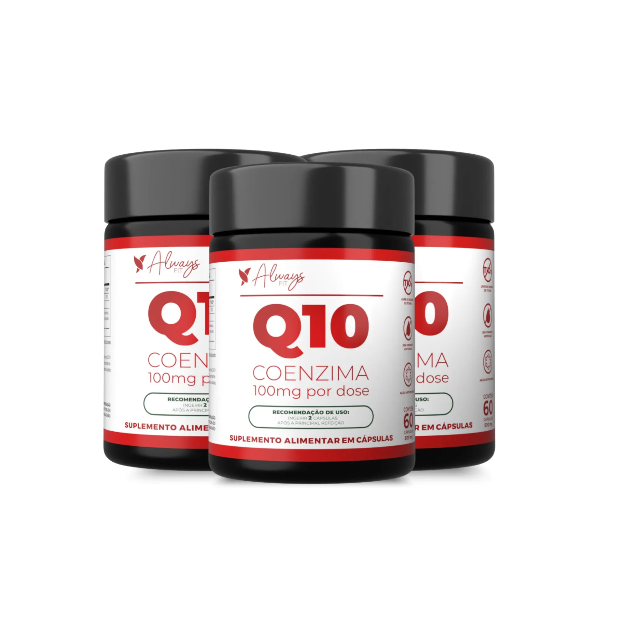 Coenzima Q10 com TCM e Vitamina E - 100mg Por Dose - 60 Cápsulas