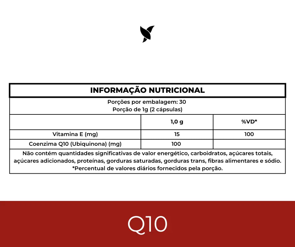 Coenzima Q10 com TCM e Vitamina E - 100mg Por Dose - 60 Cápsulas