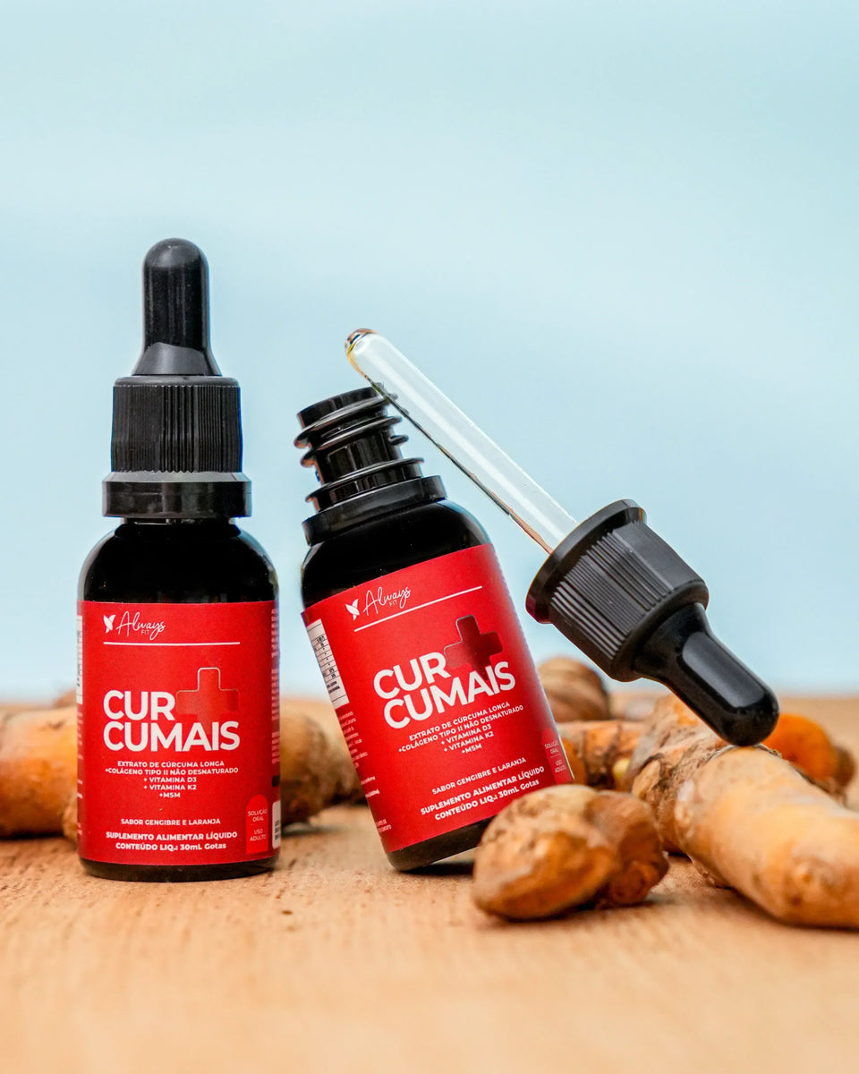 Curcumais - Cúrcuma, Vitamina D3, K2, MSM, Colágeno Tipo 2 e Condroitina