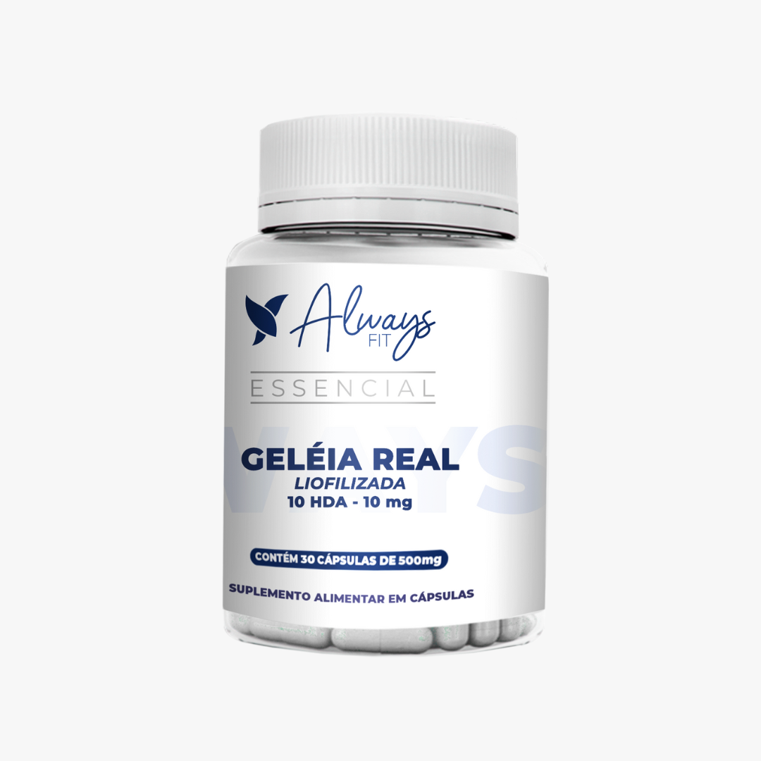 Geleia Real Liofilizada 10 HDA 10mg Com Vitamina D3, Vitamina C, B6 e B12 - 30 Cápsulas