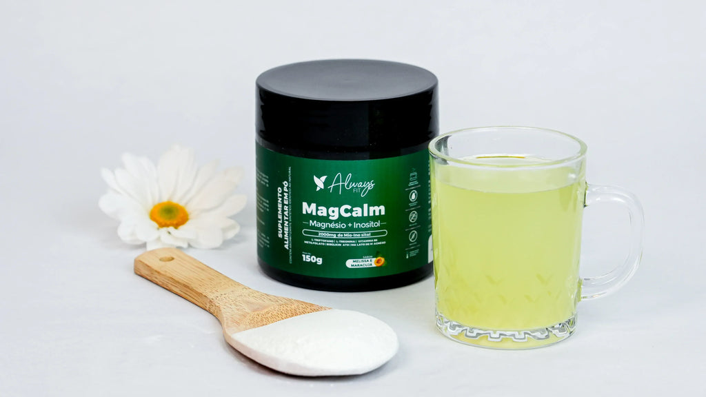 MagCalm - Magnésio, Inositol, L-Triptofano, L-Treonina, Camomila, Melissa