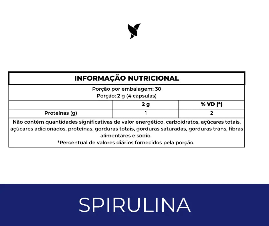 Spirulina 100% Pura - 120 Cápsulas