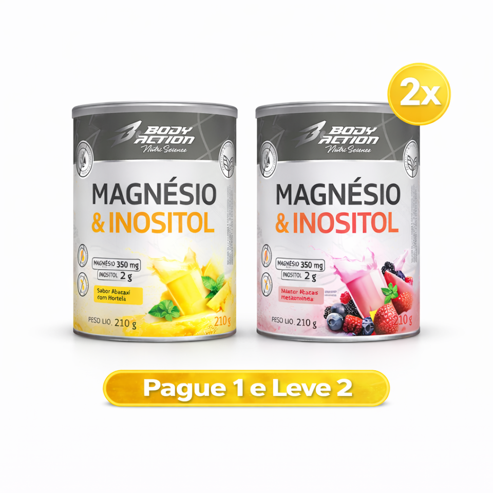 Pague 1 e Leve 2 - Magnésio & Inositol Taurina Melatonina 210g